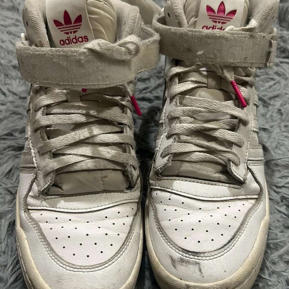 adidas White and Pink Athletic Shoes